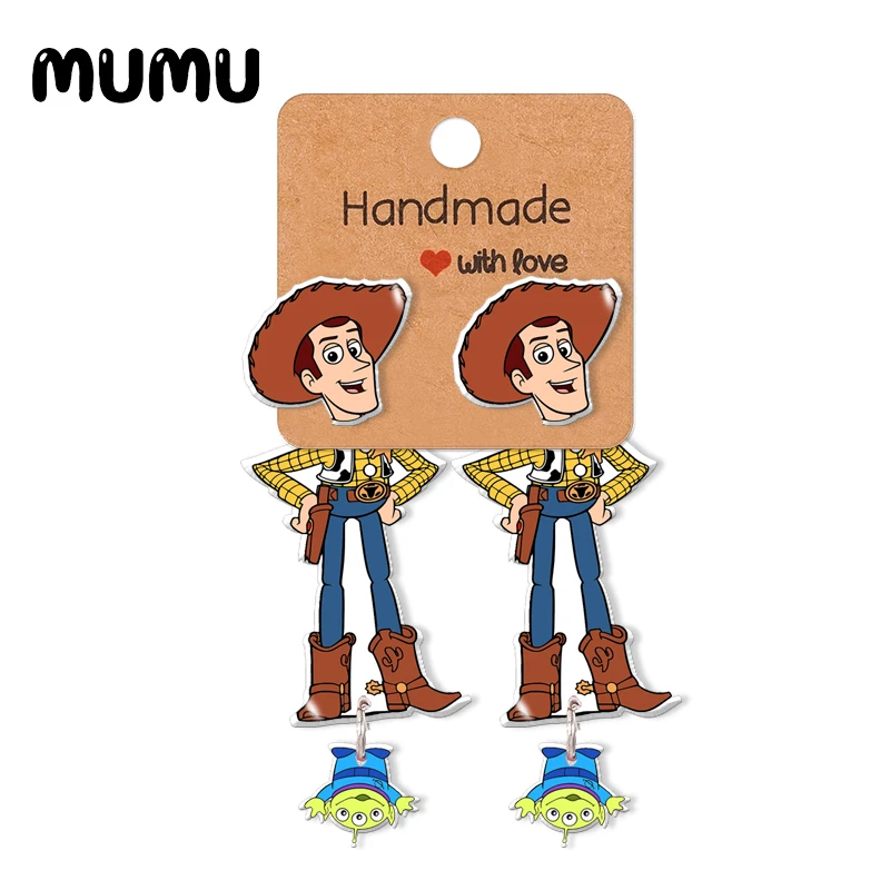 2021 новые серьги-гвоздики с историей игрушек Вуди Базз эпоксис ювелирные изделия