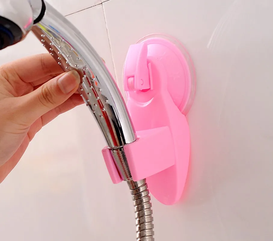 Держатель душа настенный регулируемый с креплением на присоске для ванной комнаты, 1 шт.