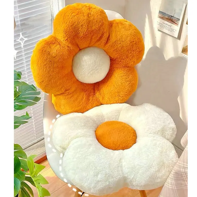 

Пушистая длинная плюшевая Цветочная Подушка, мягкая зимняя теплая подушка в форме подсолнуха с цветами, поясная подушка для девочек, Подушк...