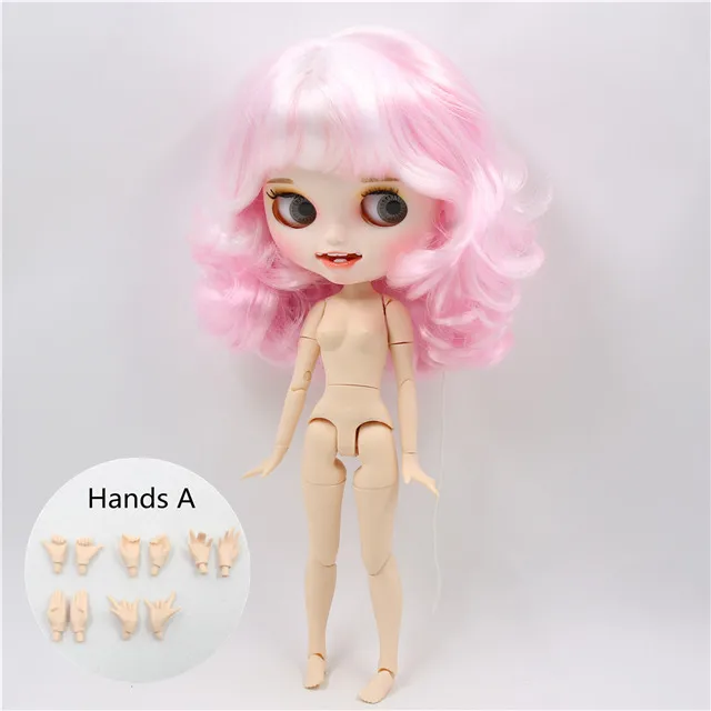 doll with hands A Ледяная фабрика blyth пользовательская кукла игрушка матовое лицо соединение тела bjd белая кожа 30 см, без сонных глаз - Цвет: doll with hands A