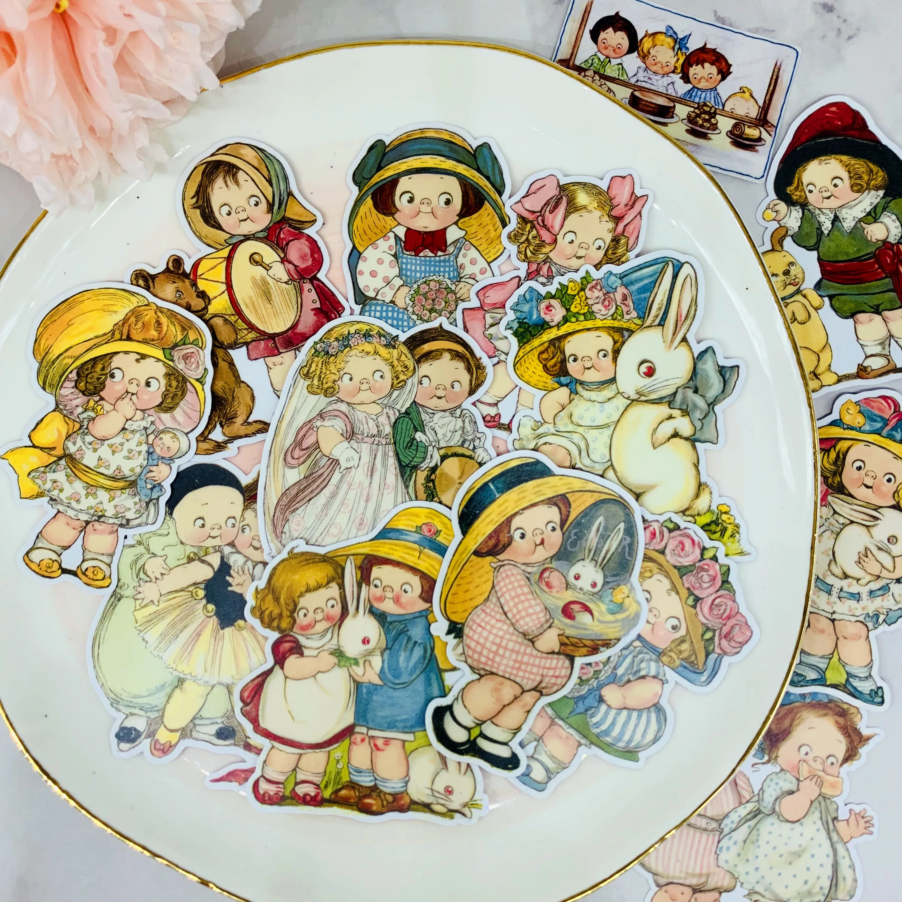 13 шт./упак. Винтаж Европейский плюшевая кукла девочка Стикеры DIY ремесло
