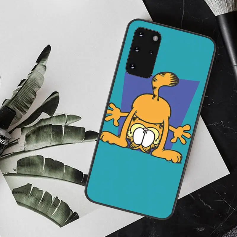 

PENGHUWAN cartoon Garfield DIY Luxury Phone Case for Samsung S20 plus Ultra S6 S7 edge S8 S9 plus S10 5G
