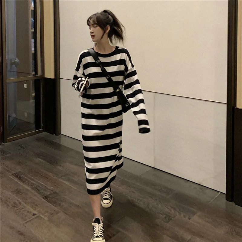 

CMAZ Real-Price Real-Shot Autumn New Lazy T-shirt Skirt Women's Mid-Length