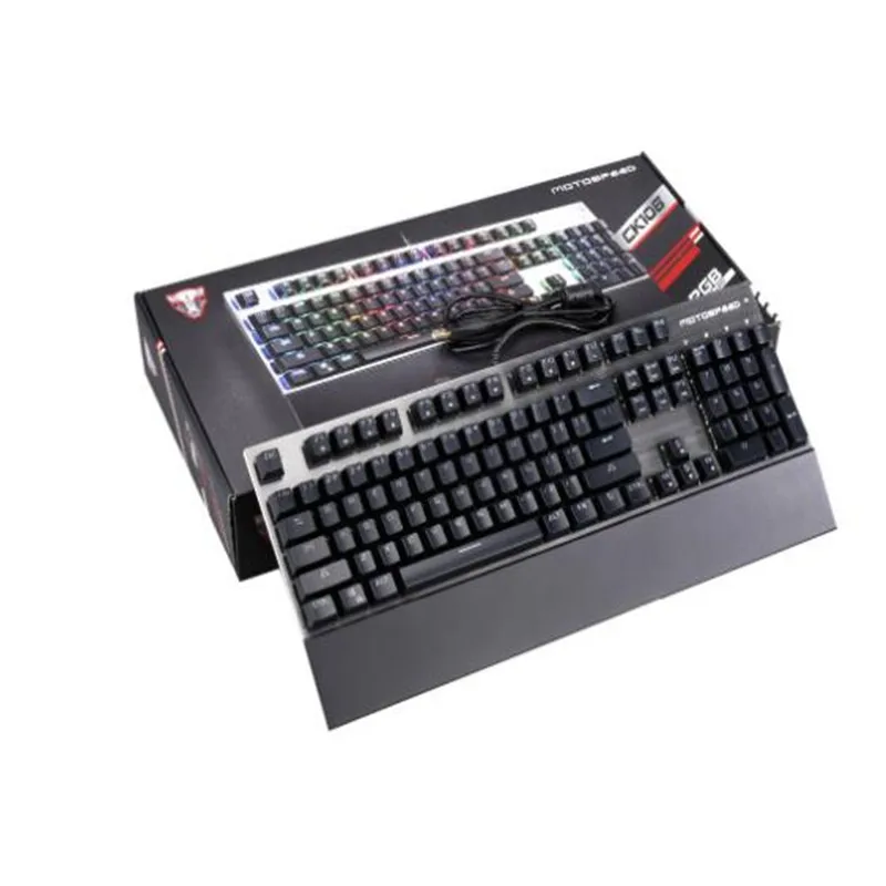 Motospeed CK108 механическая клавиатура Русский Английский 104 клавиш RGB синий переключатель игровой проводной светодиодный подсветка для геймеров ПК планшет Настольный