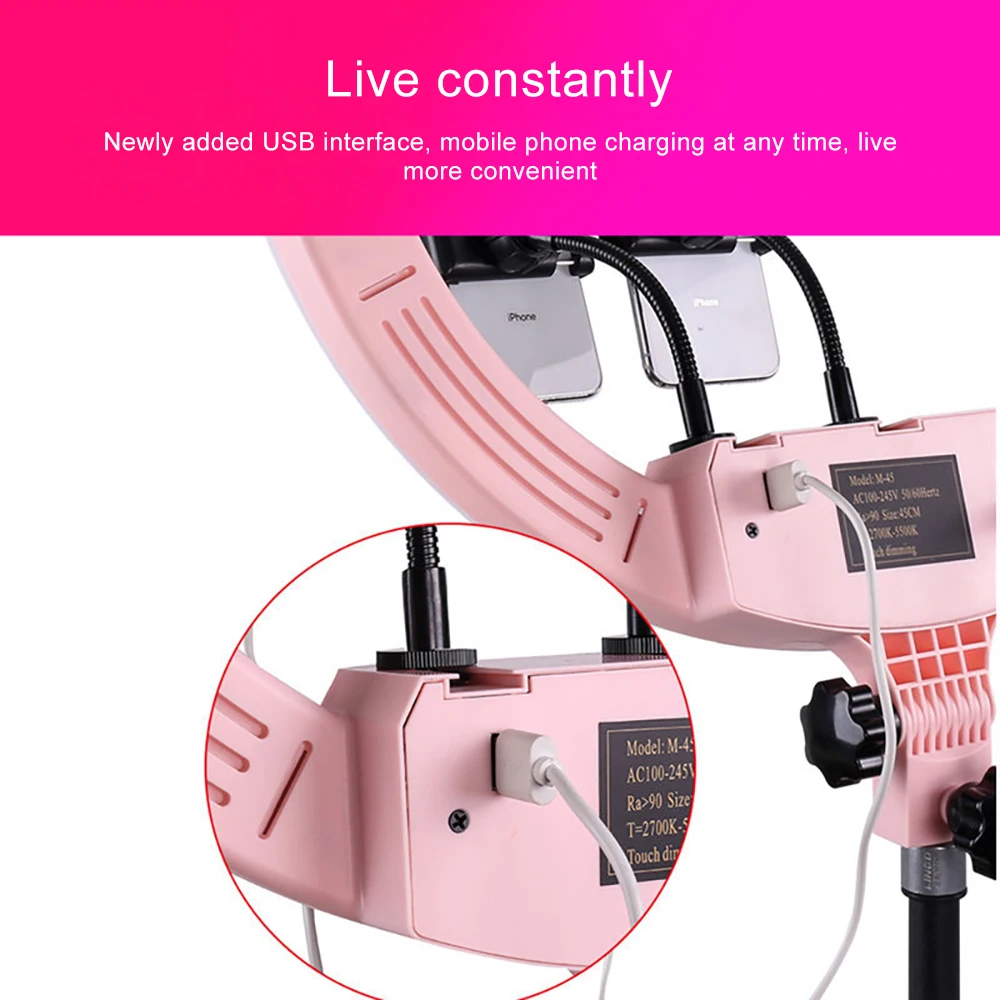 MAMEN видео селфи кольцо светильник 18 дюймов 45 см светодиодный с регулируемой