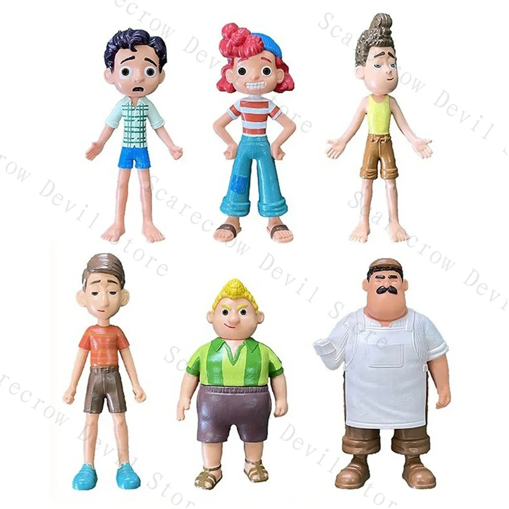 

6PCS/Set Disney Pixar Luca Alberto Machiavelli Giulia Sea Monster Play Toy Set Luca Movie Model Anime Figure Doll Gift for Kids