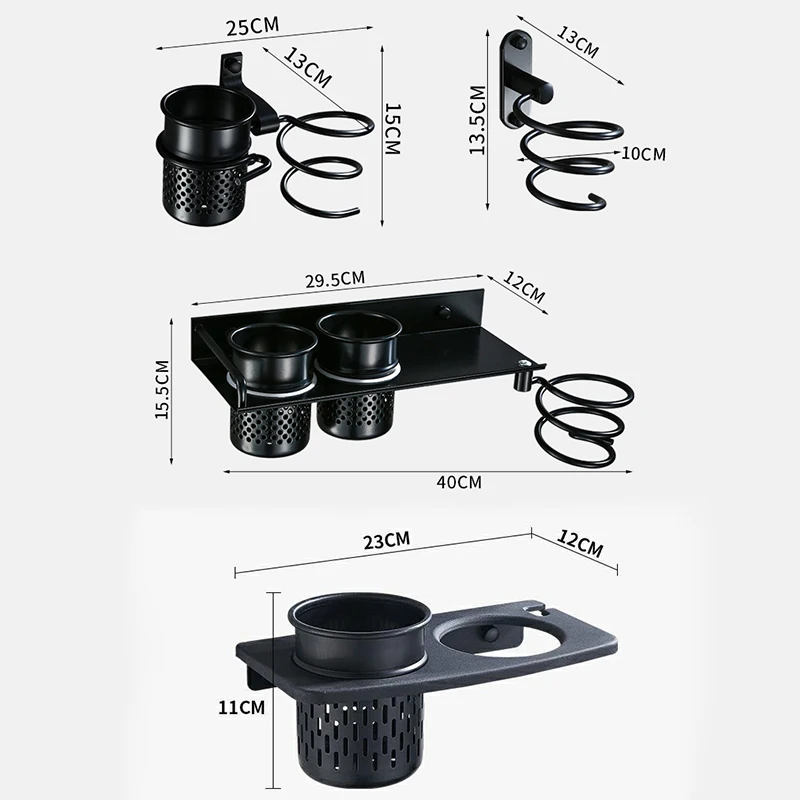 Многофункциональный держатель для фена ванной настенная стойка алюминиевый
