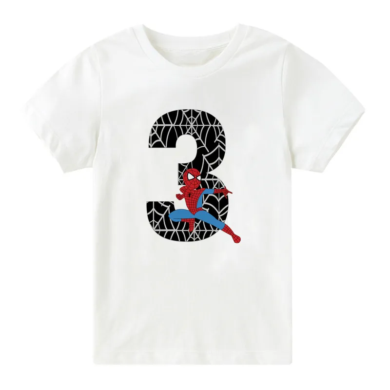 Детская футболка с изображением мультяшный супергерой на день рождения от 2 до 12