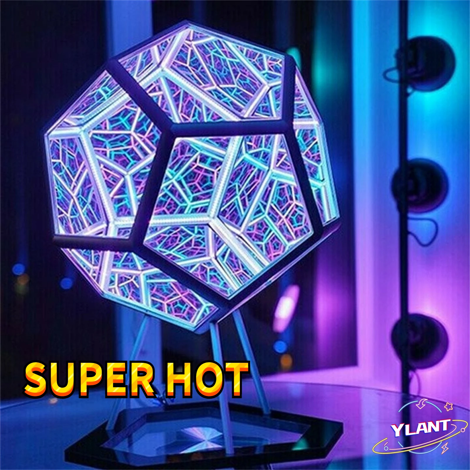 

Night Light Creative And Cool Infinite Dodecahedron Color Art Light Children Bedroom Led Luminaria Galaxy Projector Table Lamp
