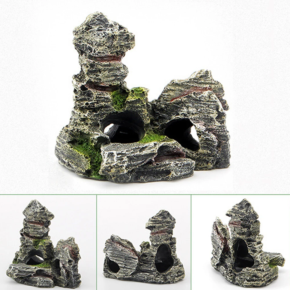 1 шт. аквариум с видом на горы украшение мох дерево дом Смола пещера рыбами Танк