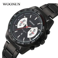 mens brand watches woonun 2020 men sports watches black stainless steel mens quartz wristwatches men military army watches aaa