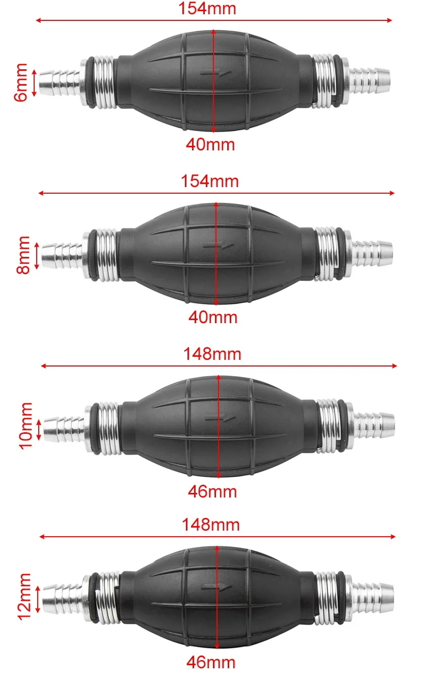

1PCS Fuel Pump 6MM 8MM 10MM 12MM Hand Fuel Pump Primer Bulb Fuels Used For Cars Ship Boat Marine Diesel Gas Petrol Engine Oil