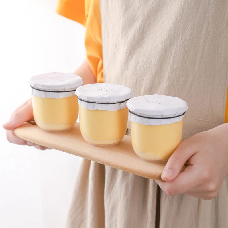 

20pcs Milk pudding cup transparent U shape cute dessert cups wedding birthday party favors ice cream cake plastic cups with lids