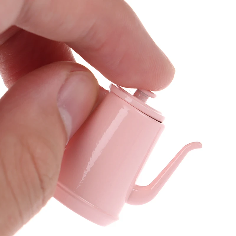 

1PC 1/12 Dollhouse Miniature Accessories Mini Metal Alloy Kettle Simulation Furniture Tea Pot Kitchen Model Toys for Doll House