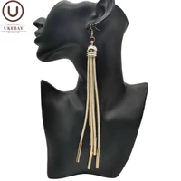 ukebay new long statement earrings for women drop earrings luxury gold color handmade jewelry boho ear accessories female gift