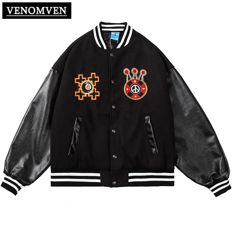 

Винтажная школьная униформа в стиле Харадзюку, мужская куртка оверсайз в стиле хип-хоп, куртка-бомбер для настольного тенниса с черепом, бей...