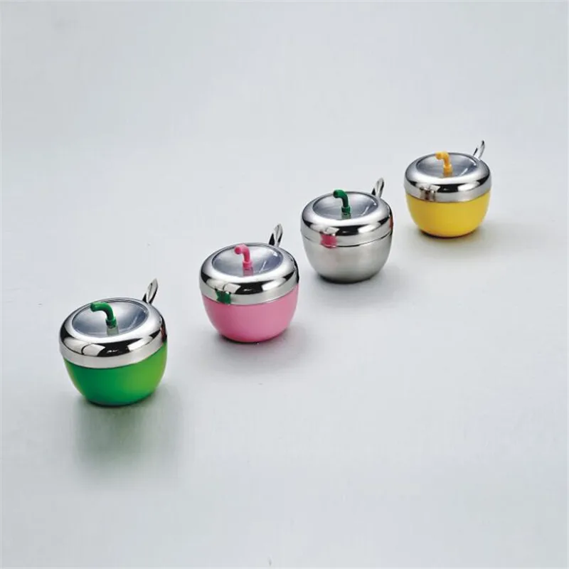 Spice Boxes Cooking Tools Colorful Apple Shape Kitchen Accessories Stainless Steel Seasoning Box Jar Storage Containers | Дом и сад