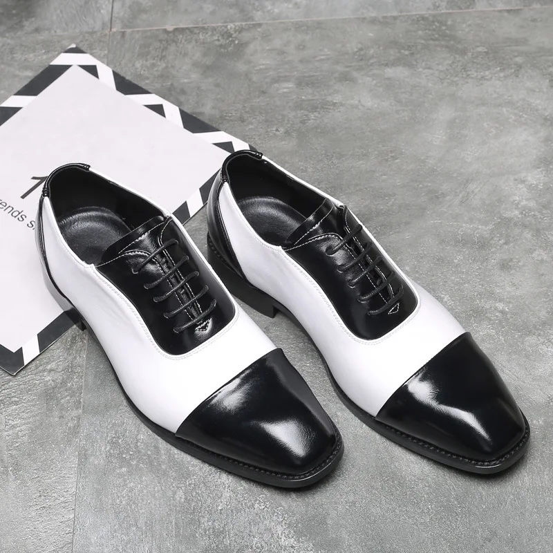 

Men Dress Shoes Men Wedding Fashion Office Footwear High Quality Patent Leather Comfy Men Formal Shoes Brand Men Shoes jkm89