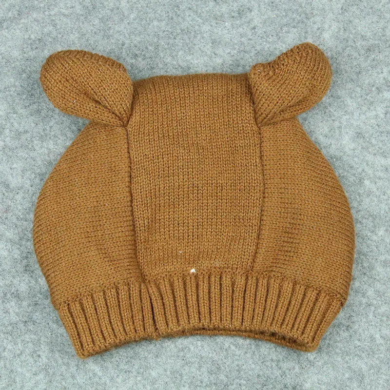 Детские шапки с оленем Sika мягкие теплые милые вязаные шерстяные шапочки кроликом