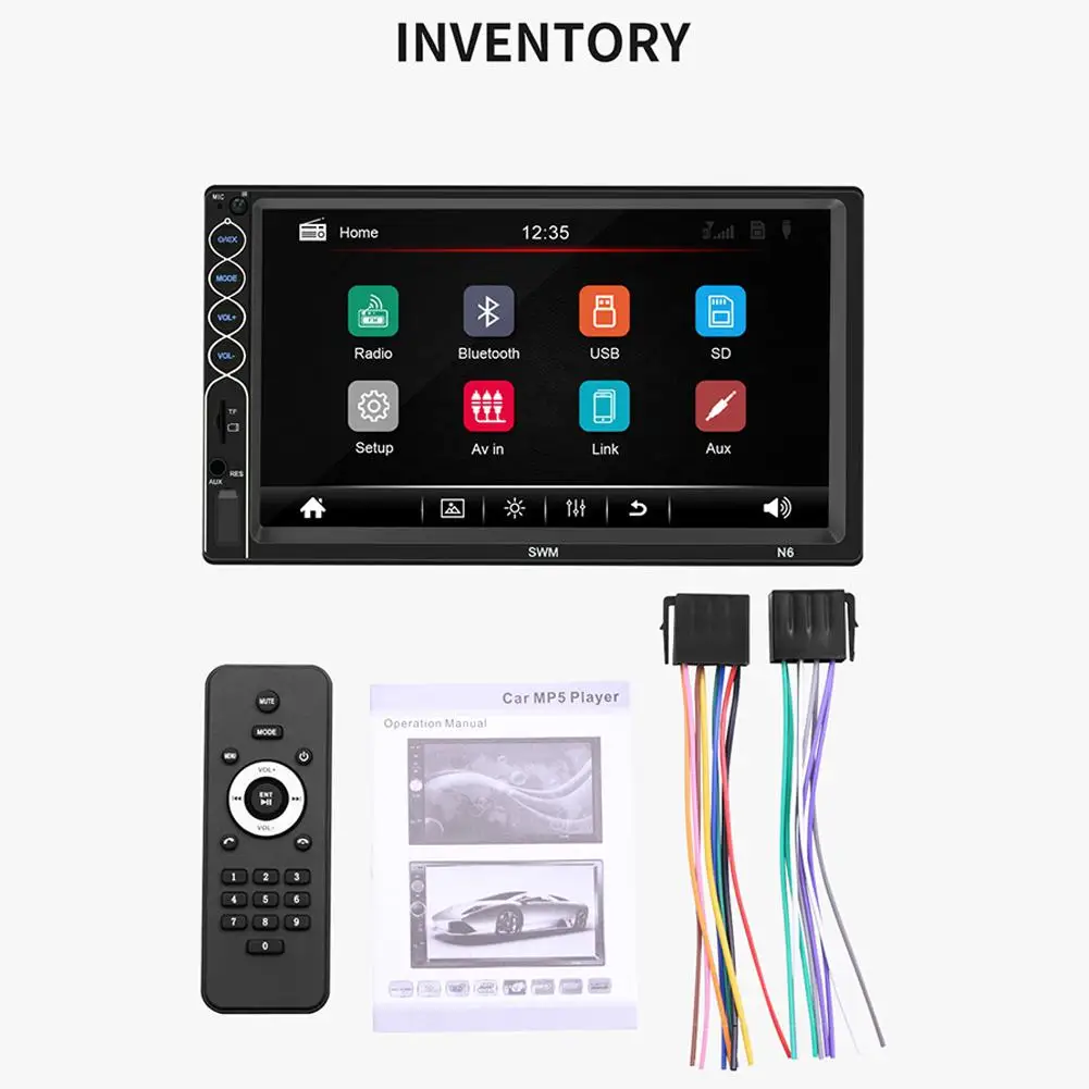 HiMISS MP5 авто медиаплеер USB Bluetooth аудио автомобильное радио Multimidia 12V FM HD 7 &quotэкран