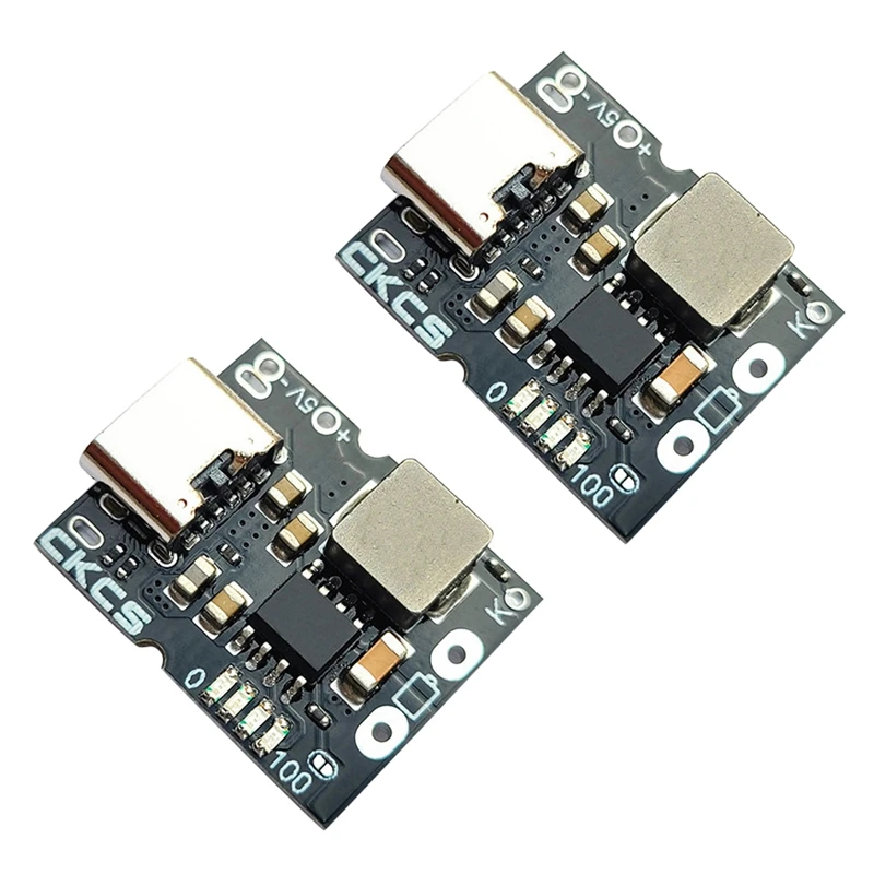 

2X CKCS Type-C USB 5 В, 2 А, 1S, однострунная литиевая батарея, зарядная плата, повышающий преобразователь мощности