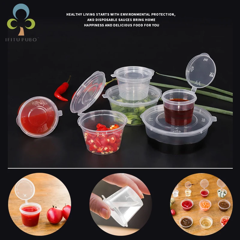 50 шт 30 35 мл одноразовые пластиковые стаканы для соуса на вынос многоразовые