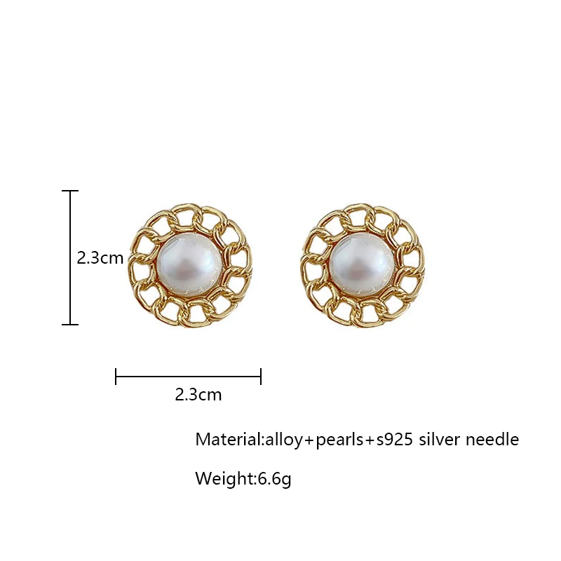 

Bacolod Red White Big Pearls Stud Earrings for Women 2020 New Arrival Wedding Party Christmas Fashion Jewelry Round Earring