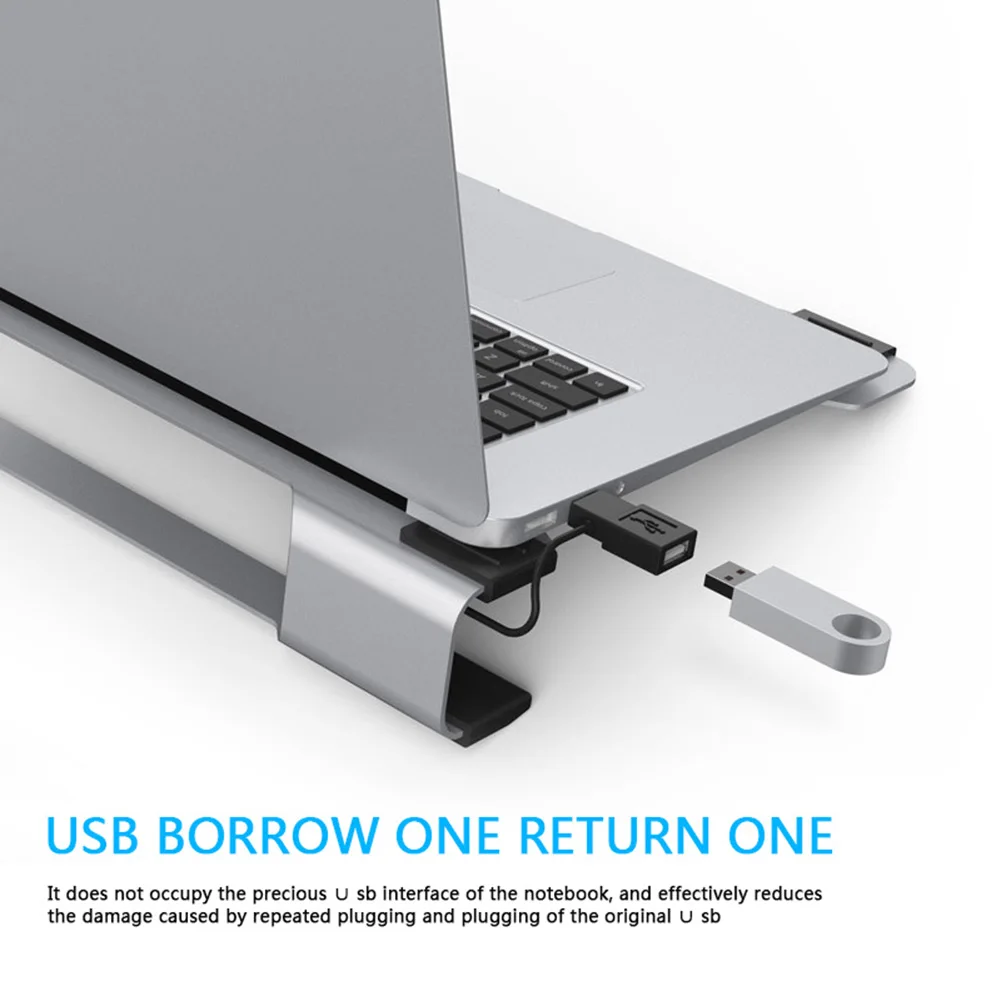 

ORICO 15in 19CFM Double Mute Fans Portable Bracket Aluminum Laptop Cooling Pad Rotatable USB Fan Cooling Pad