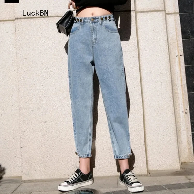 

Jeans Women's Loose Clothes 2021 Spring/Summer Denim Joggers Lady High Waist Daddy Carrot Pants Ankle Harem Jeans for Women