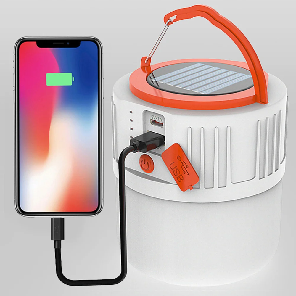 

Solar USB Rechargeable Tent Lamp Multifunctional Portable Camping Light Emergency Light for Outdoor