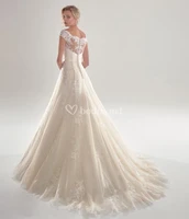 2020 white long vestido de novia bridal gowns custom size sexy lace appliques short sleeves ivory illusion lace wedding dresses