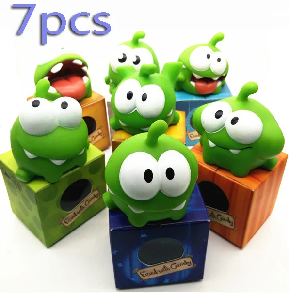 7 шт./лот см om nom Frog Cut The Rope экшн-Фигурки игрушки со звуком Новинка в коробке горячая