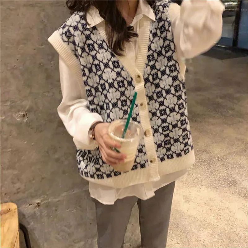 Женский винтажный Трикотажный жилет универсальный однобортный Простой в стиле