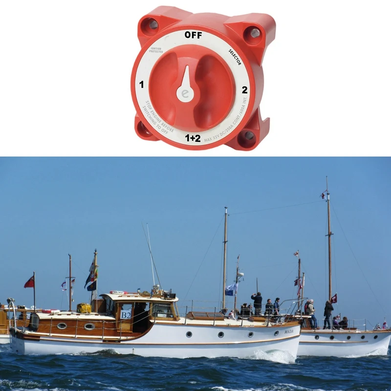 

4 Position 32V 350 Amp E-Series Waterproof Ignition Protected Marine Boat Dual Battery Isolator Switches