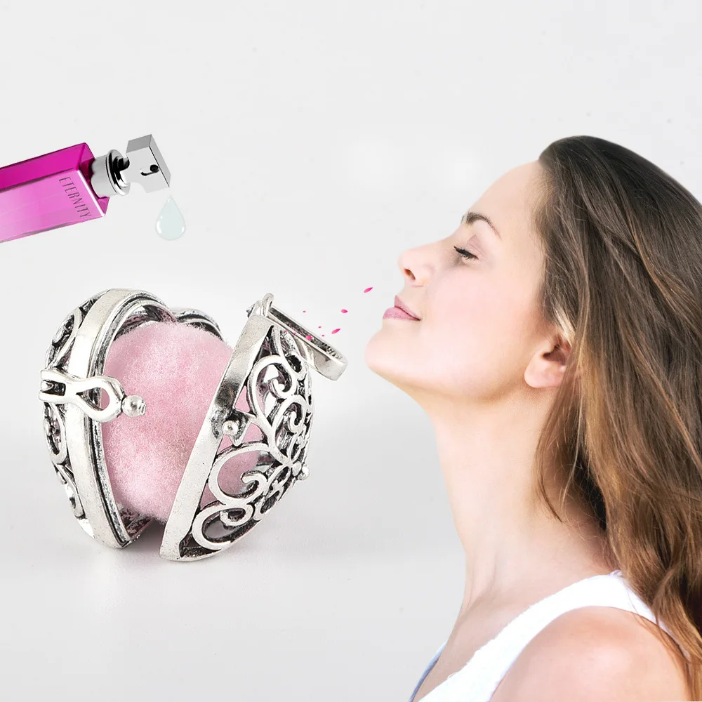 Round Aromatherapy Necklace Diffuser Pendant Vintage Open Locket Cage Aroma Perfume Essential Oil | Украшения и аксессуары