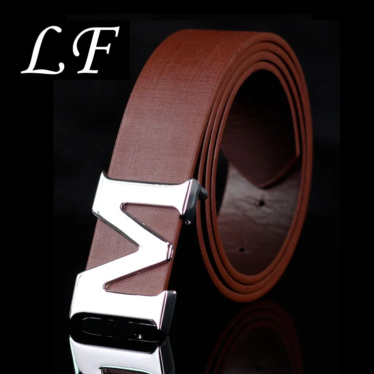 

Men's Belt Letter M Smooth Buckle Casual Pants Belt Korean Version Of The Trend Youth Youth Belt