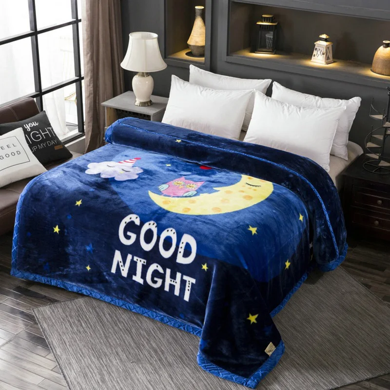 Супермягкое теплое пушистое утяжеленное одеяло Двухслойное Норковое Raschel для