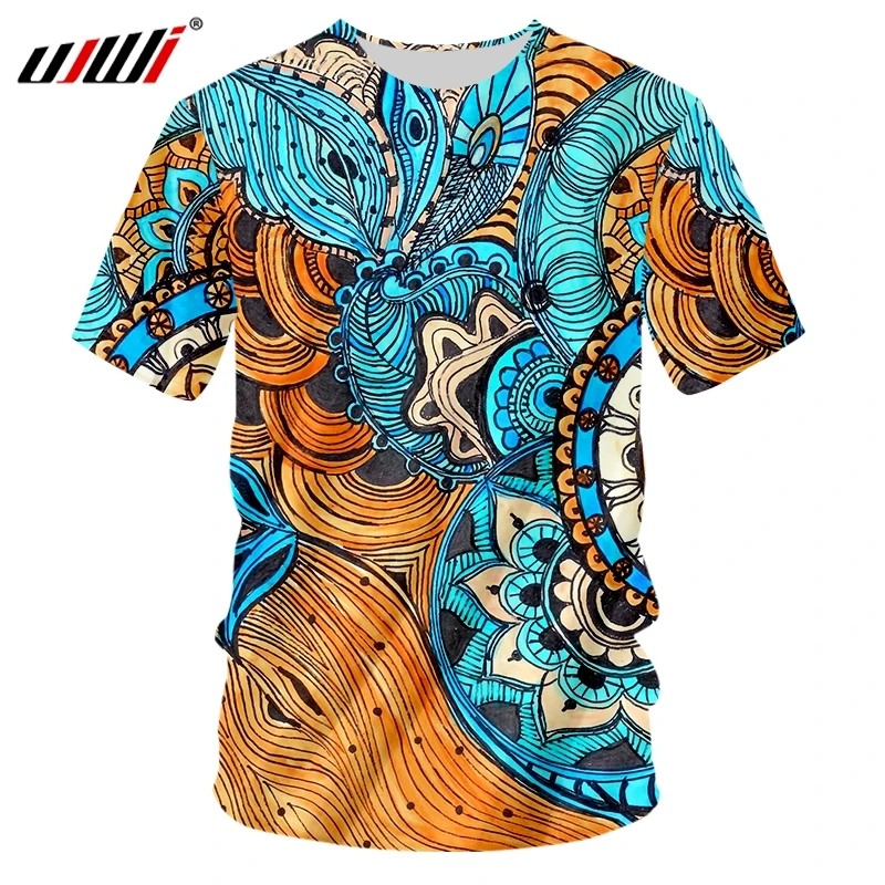

UJWI New Original Mens Shirts Casual Colorful Totem O-neck Tshirt Dropshipping Summer China 3D T-Shirt Suppliers Wholesale 5XL