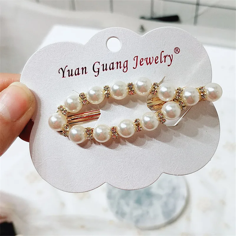 Женская мода Аксессуары для волос жемчуг заколка для волос Blingbling заколка девушка шпилька для волос из сплава металлов Стразы головные уборы Роскошные вечерние головные уборы - Цвет: 23