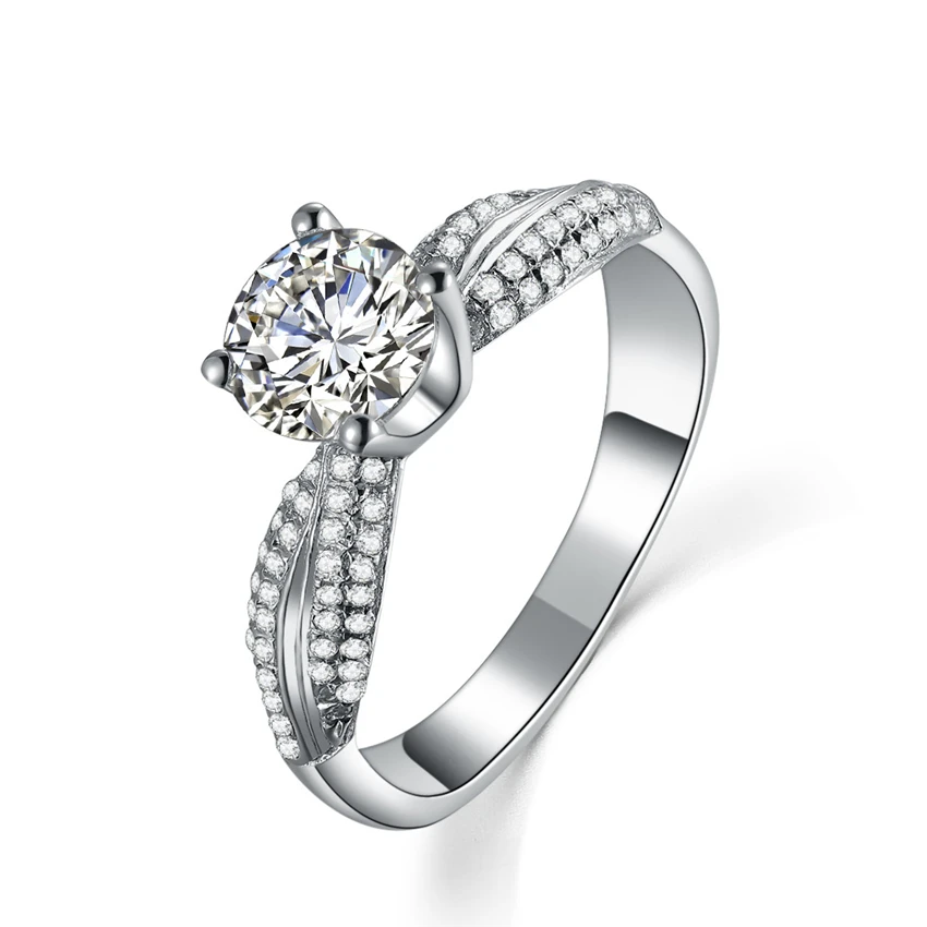 

Блеск Тесты положительный 6,5 мм 1Ct D Цвет муассанит кольцо с бриллиантами Платина 950 Потрясающие Свадебные кольца