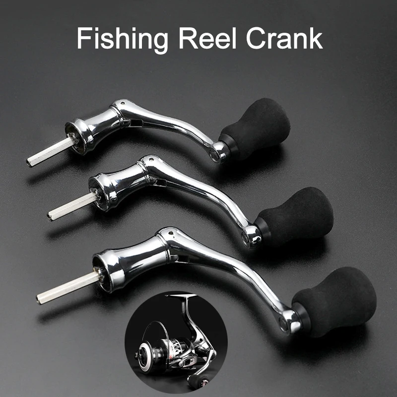

Spinning Reel Handle Metal Fishing Spinning Reel Crank Handle Replacement Part with Plastic Rotatable Grip Knob