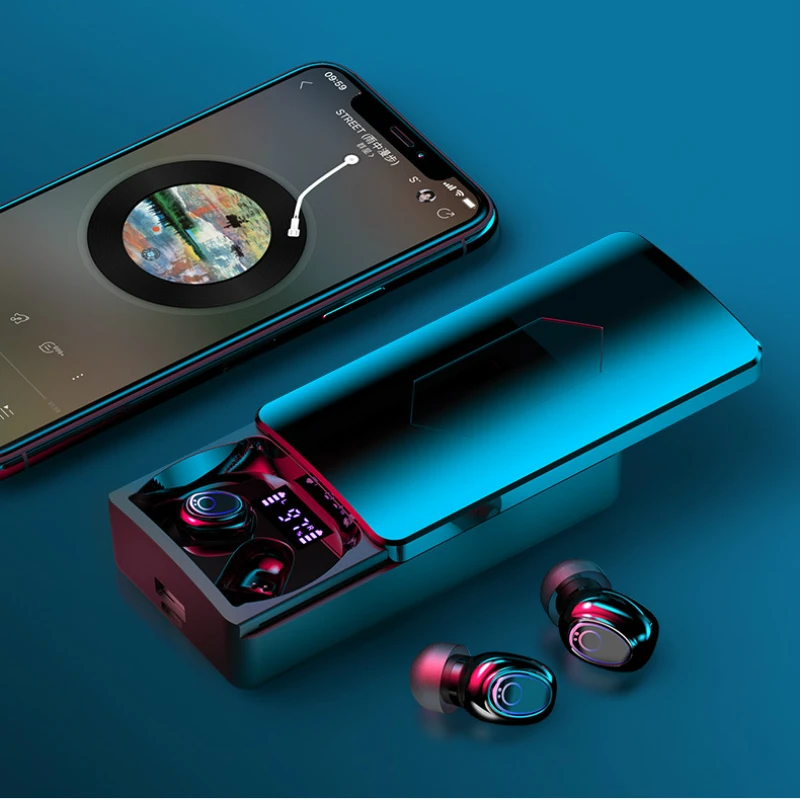 tws bluetooth earphones with 10000mah charge case power bank wireless headphones 9d stereo sports waterproof earbuds headsets free global shipping