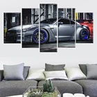 5 панелей, домашняя Настенная картина для гостиной, искусство, автомобиль Nissan GTR R35, плакат, HD печать, Модульная картина