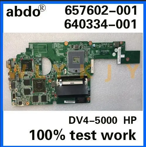 Abdo 657602 001 640334 для HP DV4 3000 Материнская плата ноутбука PGA988B HM65 HD6750 DDR3 100% тестовая