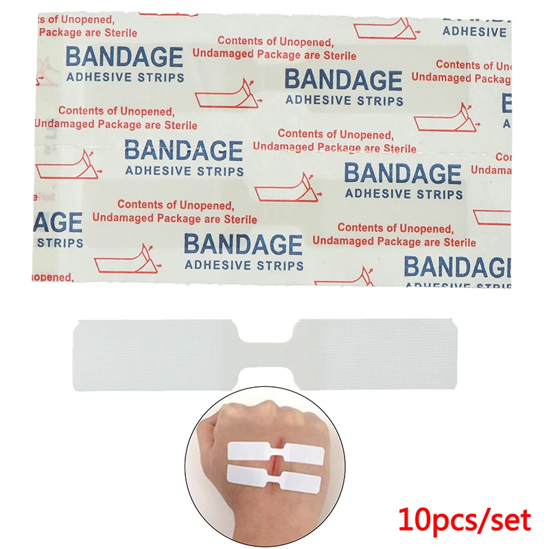 

10PCs/Box Waterproof Band Aid Adhesive Bandages Butterfly Adhesive Wound Closure Band Aid Emergency Kit 70x12mm