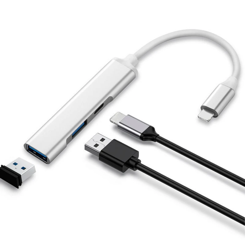 Концентратор USB 3 0 разветвитель с портами OTG адаптер для IPhone 8 Pin Lightning Samsung Xiaomi Huawei