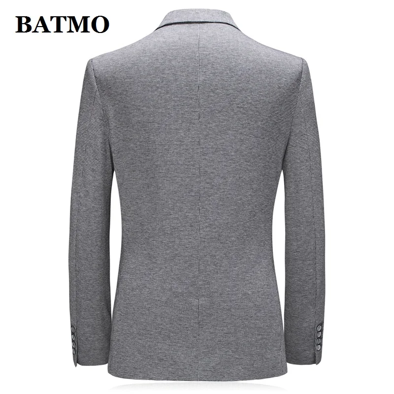 BATMO 2020 Новое поступление весенний клетчатый Повседневный серый мужской блейзер