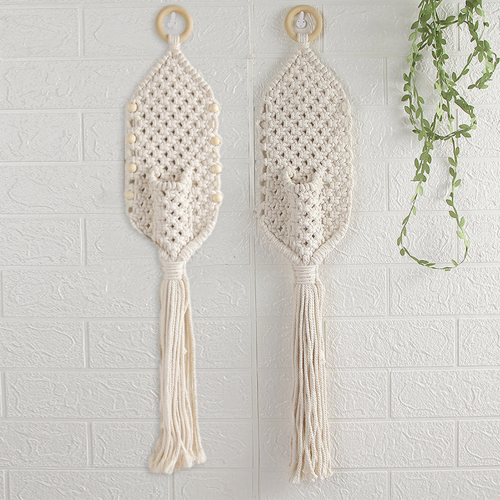 

Плетеный цветочный горшок подвесные корзины Декор Boho завод вешалка настенный держатель корзины Декор веревочной сумкой контейнер для Гост...