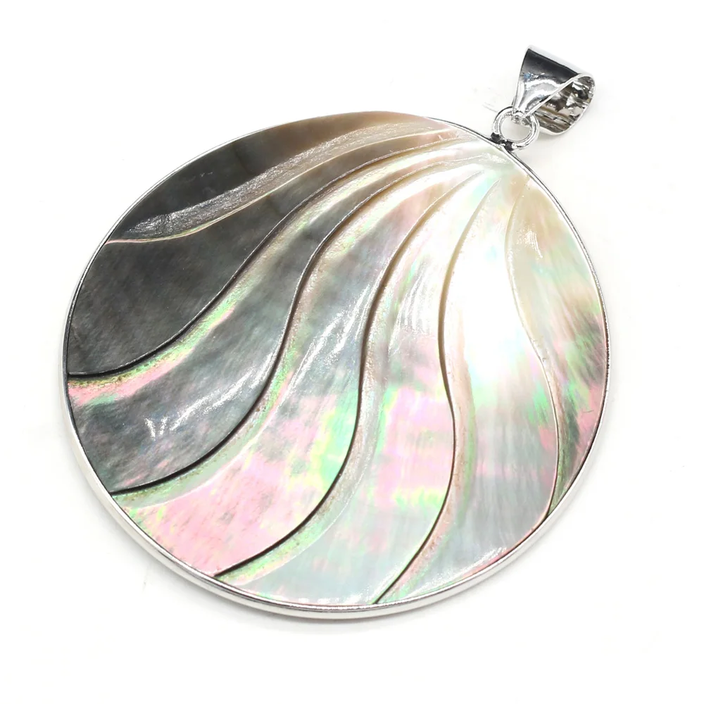 Натуральный Щепка Цвет Mother of кулон с жемчужной раковиной большой круглый Sea Shell