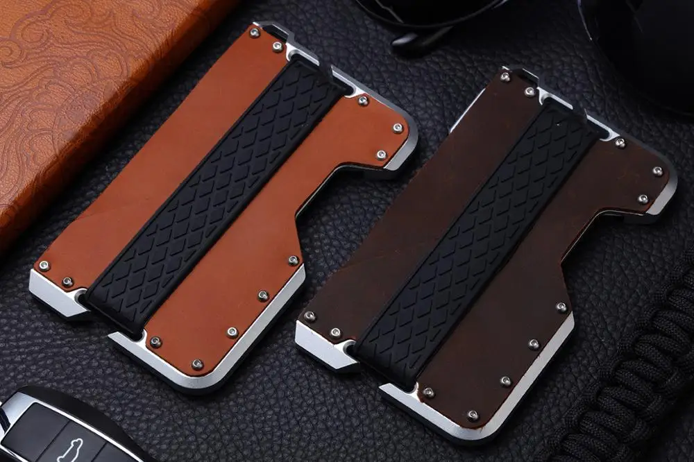 Модный держатель для кредитных карт мужчин и женщин из натуральной кожи